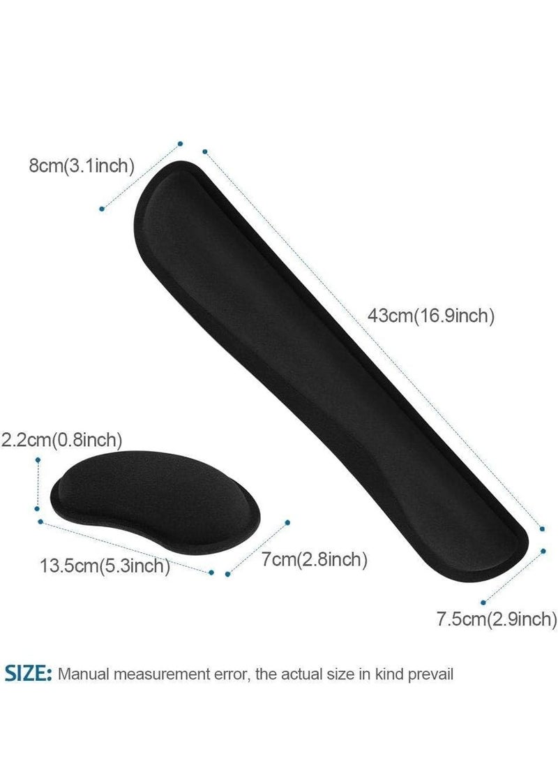 2pcs Wrist Rest, Memory Foam Mouse Pad and Keyboard Wrist Rest Pad for Office, Computer, Laptop, Mac, Comfortable, Lightweight for Easy Typing Pain Relief