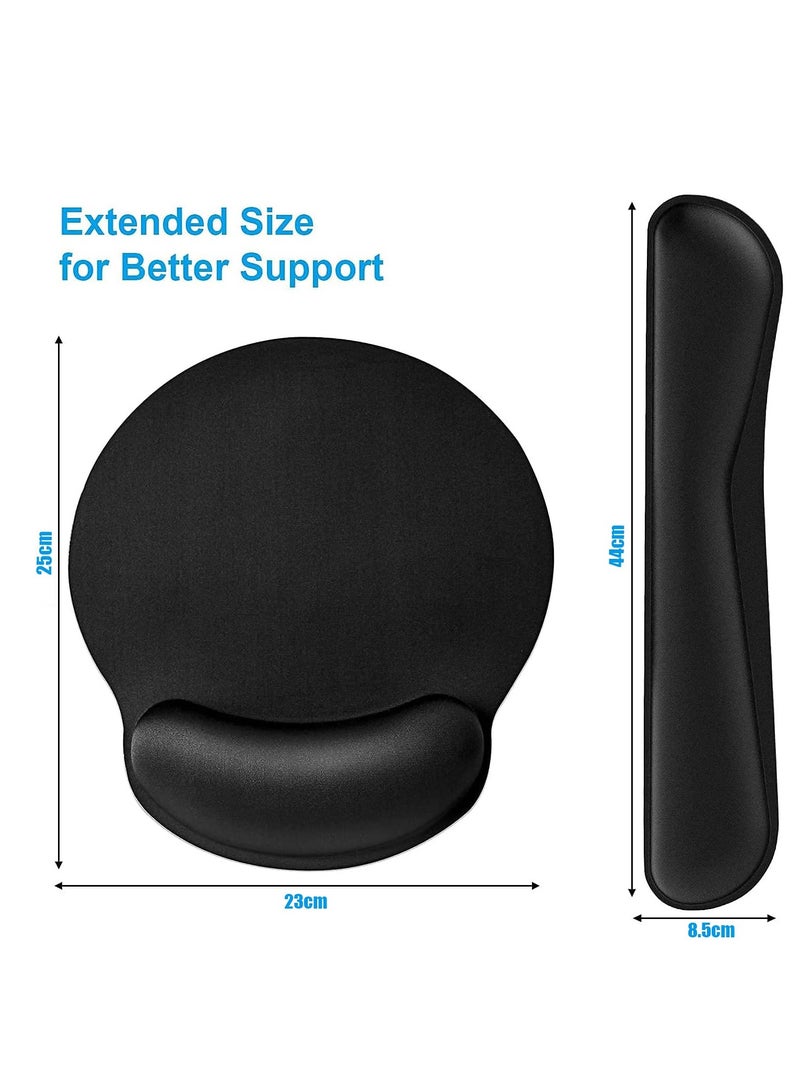 2pcs Wrist Rest, Memory Foam Mouse Pad and Keyboard Wrist Rest Pad for Office, Computer, Laptop, Mac, Comfortable, Lightweight for Easy Typing Pain Relief