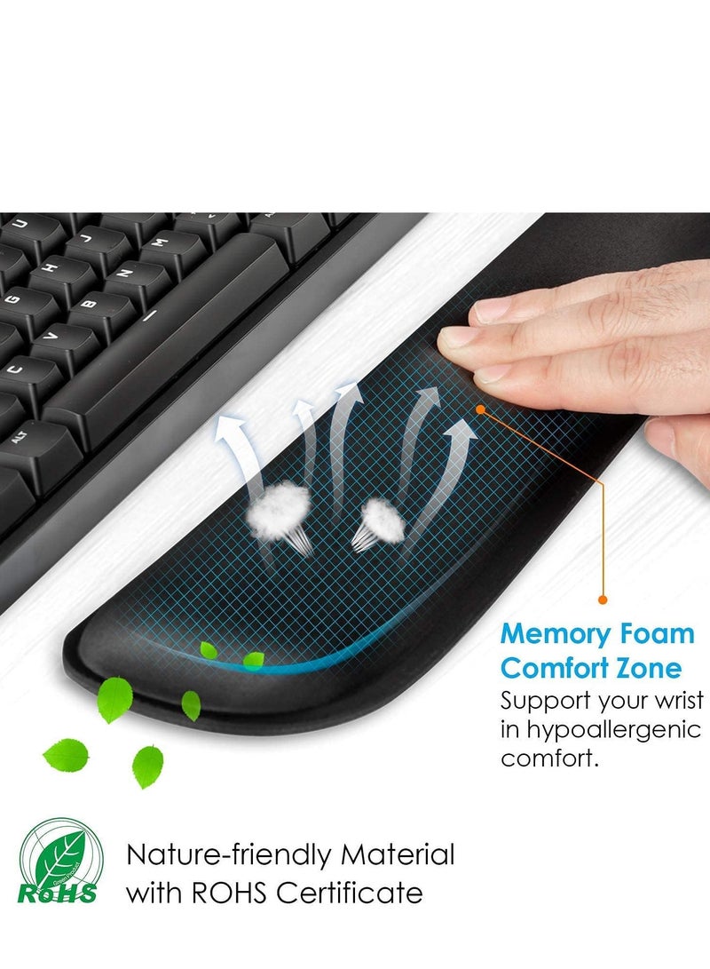 2pcs Wrist Rest, Memory Foam Mouse Pad and Keyboard Wrist Rest Pad for Office, Computer, Laptop, Mac, Comfortable, Lightweight for Easy Typing Pain Relief