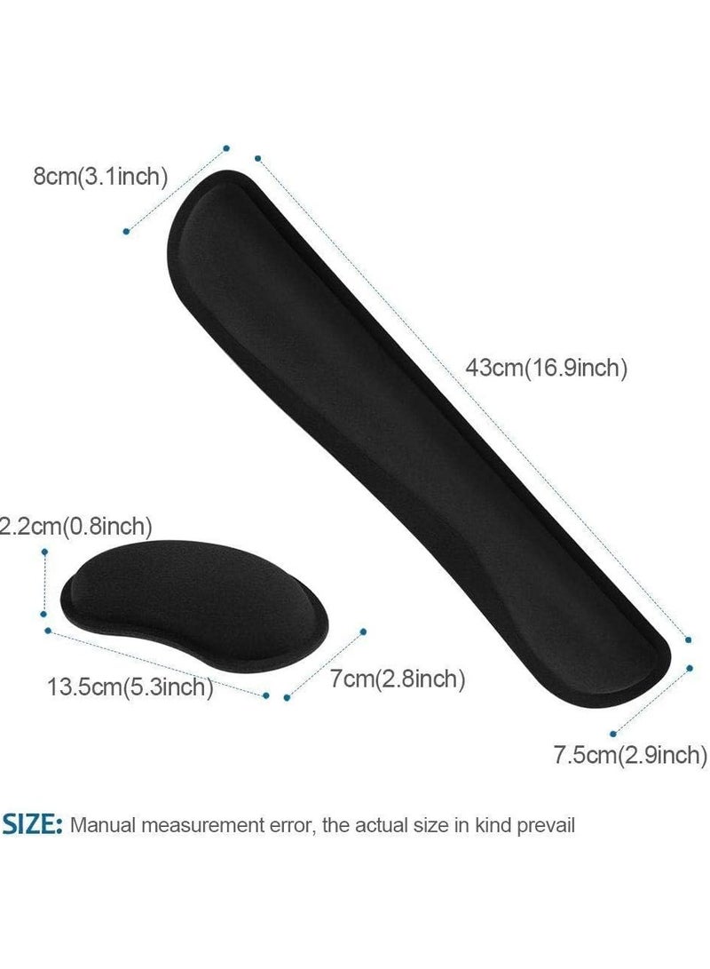 2pcs Wrist Rest, Memory Foam Mouse Pad and Keyboard Wrist Rest Pad for Office, Computer, Laptop, Mac, Comfortable, Lightweight for Easy Typing Pain Relief