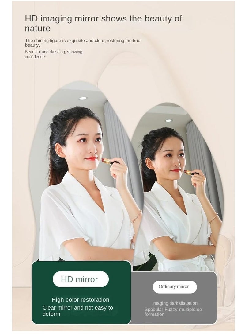 Nelly Velvet Full Length Mirror Leaning Against Wall Large Irregular Bedroom Mirror Floor Mirror Dressing Mirror Wall Mounted Mirror Pink Colour Size 60x160cm