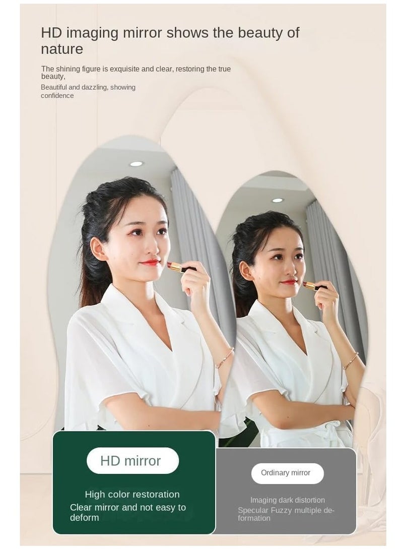 Irregular Wavy Mirror Full Length Mirror,Wave Floor Mirror, Wall Mirror Standing Hanging or Leaning Against Wall for Bedroom,Full Length Mirror (Pink)