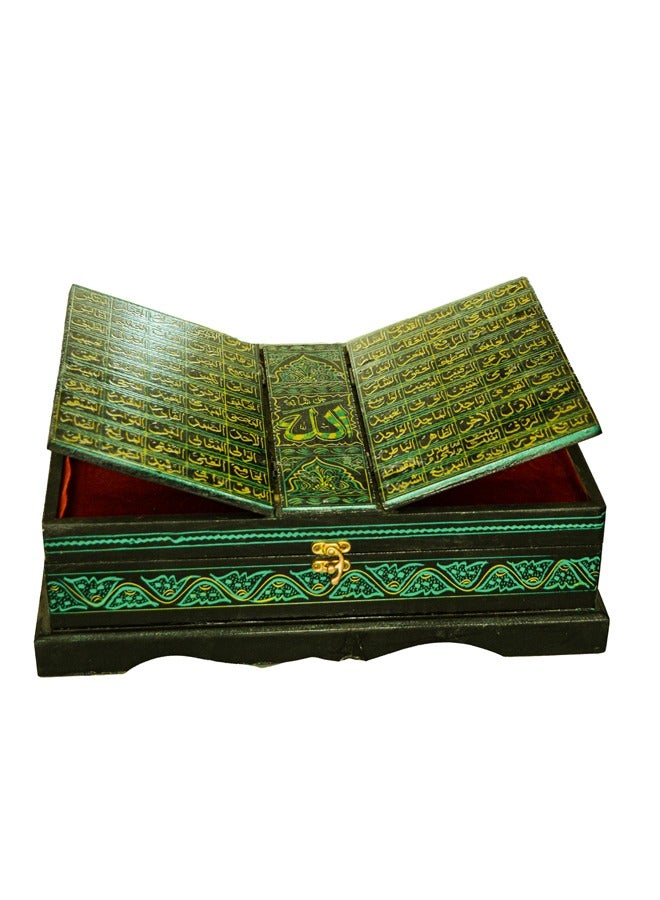 Wooden Book Box with Fordable Rehal Stand for Holy Book,  Reading  Holy Book like Rehal gift Perfect for occasions such as Ramadan ceremonies