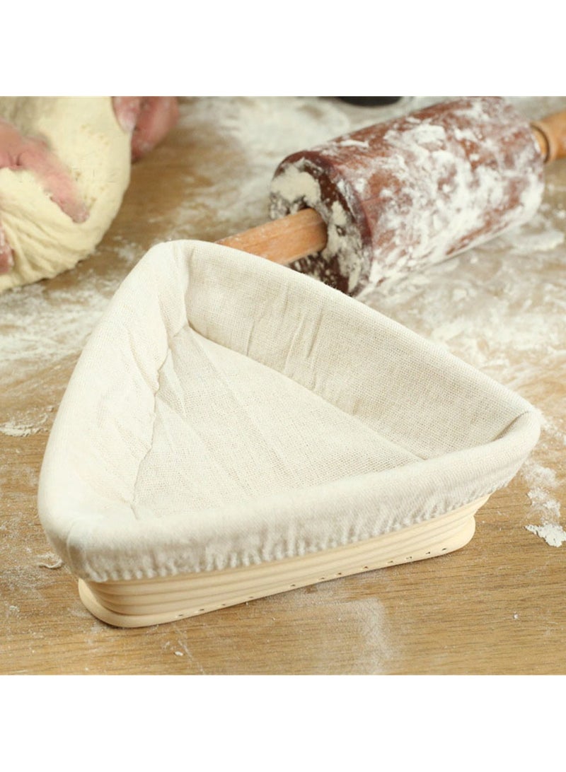 6 Inch Rattan Proofing Basket with Cloth Liner for Sourdough Baking Includes Dough Scraper and Starter Jar Gifts