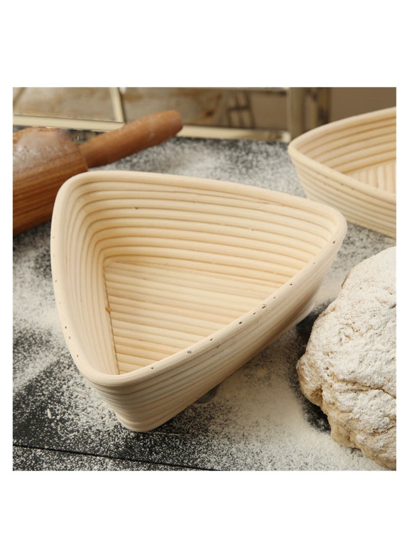 6 Inch Rattan Proofing Basket with Cloth Liner for Sourdough Baking Includes Dough Scraper and Starter Jar Gifts