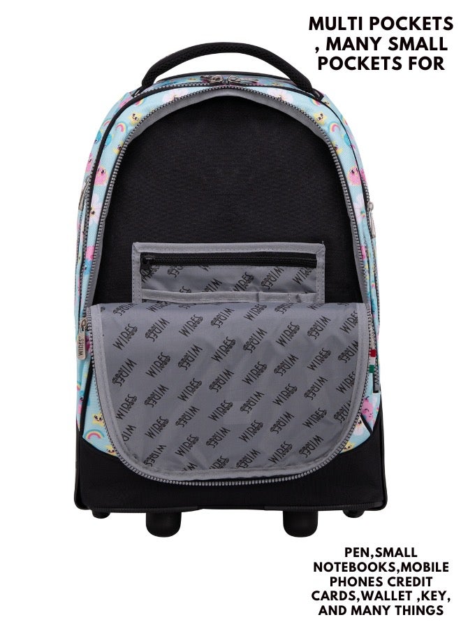 3 Piece Kids School Trolley Bag laptop compartment Big Wheels With Lunch bag & Pencil Case