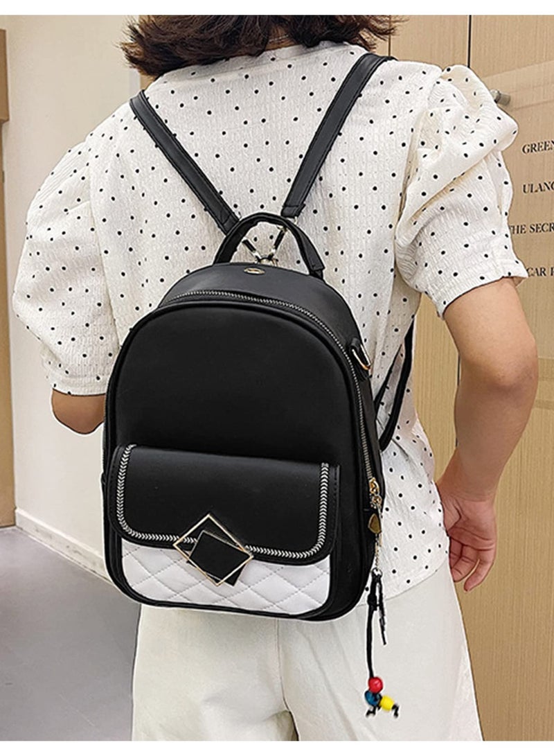 Stylish PU Leather Women's Backpack Mini Handbag Casual Daypack for Teen Girls School Travel Work