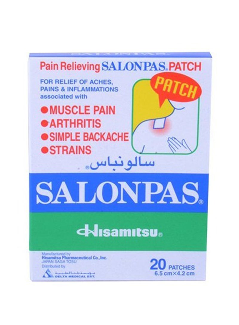Pain Reliever Patch Relief Ache Pains and Inflammations 20 Patches 6.5cm c 4.2cm
