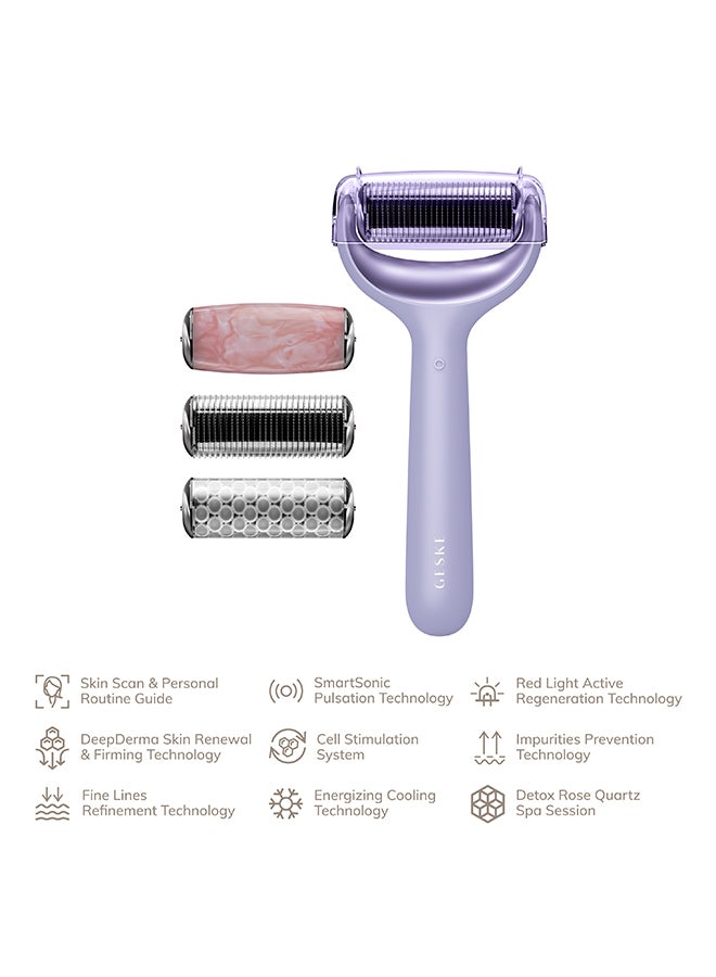 SmartAppGuided Microneedle Face and Body Roller 9 In 1 Purple