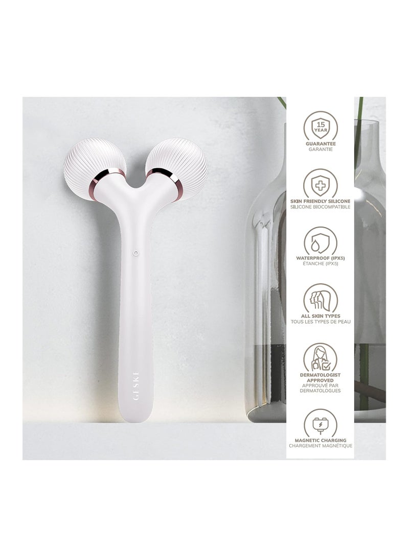 SmartAppGuided Sonic Facial & Body Roller 4 in 1 Derma Roller Device for Face and Body Dermaroll Professional Face Roller Tightens and Defines Body and Face, Starlight