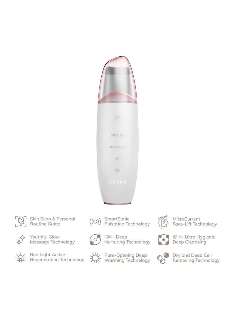 SmartAppGuided MicroCurrent Skin Scrubber & Blackhead Remover, 9 in 1, Skincare Tools, Face Cleaning, Anti Ageing and Cleansing, Professional Face Tightening, Blackhead Remover, Starlight