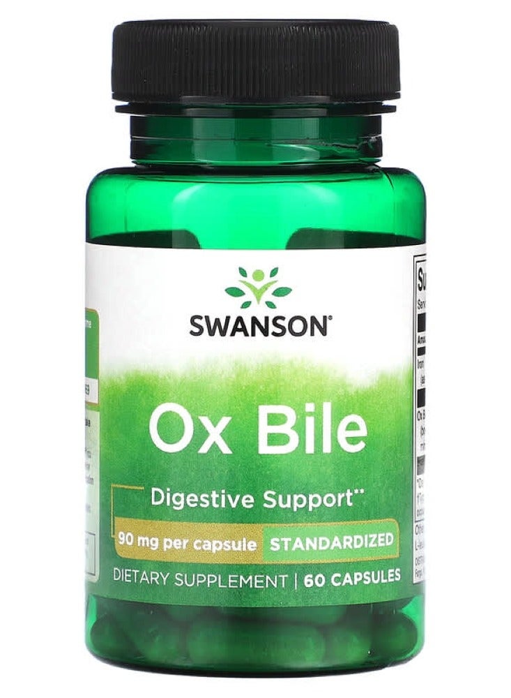 Swanson, Ox Bile, 90 mg, 60 Capsules