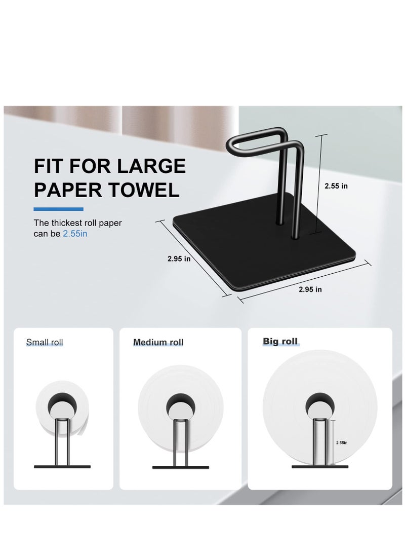 Strong Magnetic Paper Towel Holder Refrigerator, Upgraded Version Magnet Rv Paper Towel Holder Wall Mount for Fridge and Grill, Pegboard Hanging Paper Towel Holder, Premium Black Stainless Steel