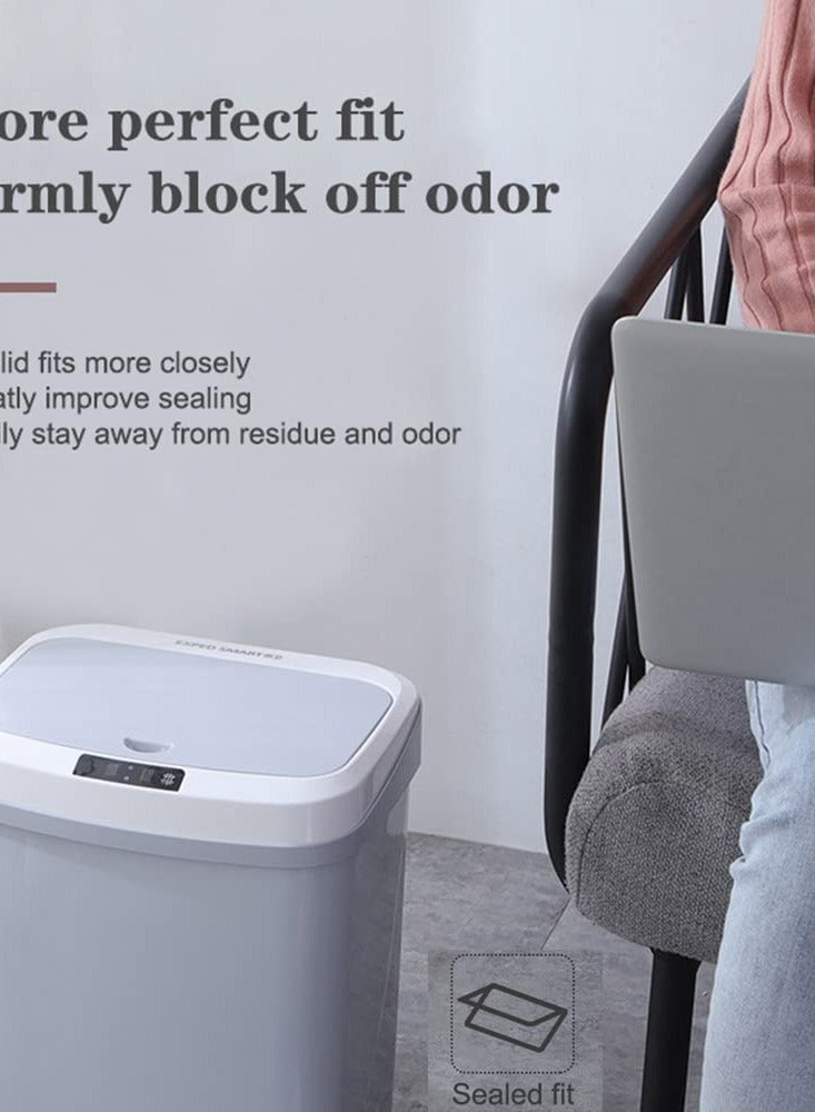 Touchless Trash Can 16L Motion Sensor Bathroom Automatic Garbage Bin Kitchen Garbage Can With Lid USB Charging Smart Waste Bin For Living Room Bedroom Office Toilet Kitchen