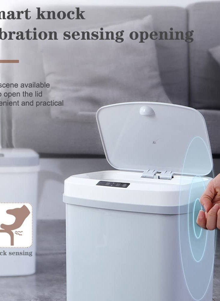 Touchless Trash Can 16L Motion Sensor Bathroom Automatic Garbage Bin Kitchen Garbage Can With Lid USB Charging Smart Waste Bin For Living Room Bedroom Office Toilet Kitchen