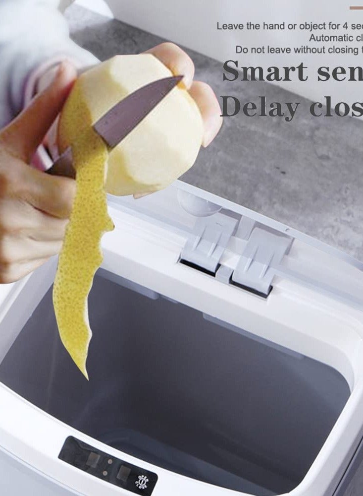 Touchless Trash Can 16L Motion Sensor Bathroom Automatic Garbage Bin Kitchen Garbage Can With Lid USB Charging Smart Waste Bin For Living Room Bedroom Office Toilet Kitchen