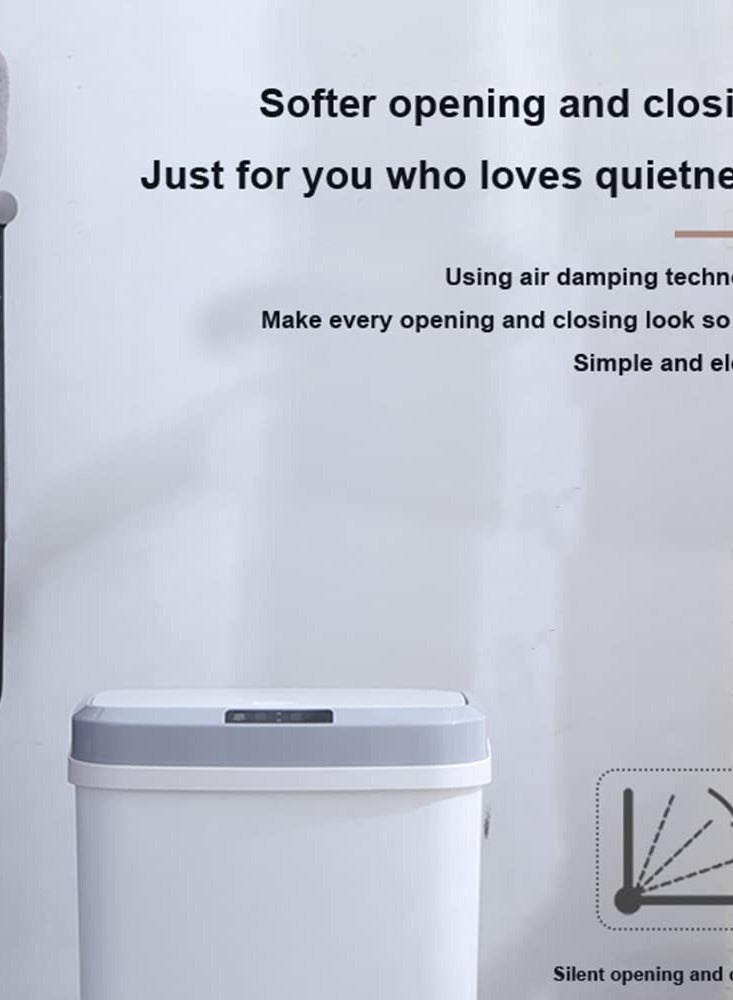Touchless Trash Can 16L Motion Sensor Bathroom Automatic Garbage Bin Kitchen Garbage Can With Lid USB Charging Smart Waste Bin For Living Room Bedroom Office Toilet Kitchen