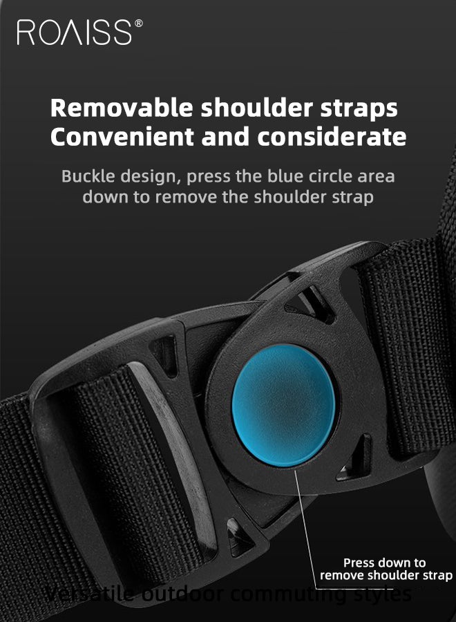 Multifunctional Large Capacity Crossbody Shoulder Bag for Men Casual Lightweight Waterproof Handbags for Travel Hiking Versatile Fashionable Detachable Chest Bag with Headphone Hole