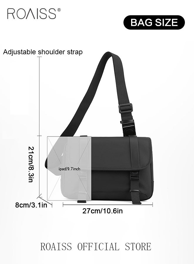 Business Casual Large Capacity Crossbody Bag for Men Fashionable Retro Adjustable Waterproof Shoulder Bag for Daily Commuting Travel or Sports Students Multifunctional Chest Bag