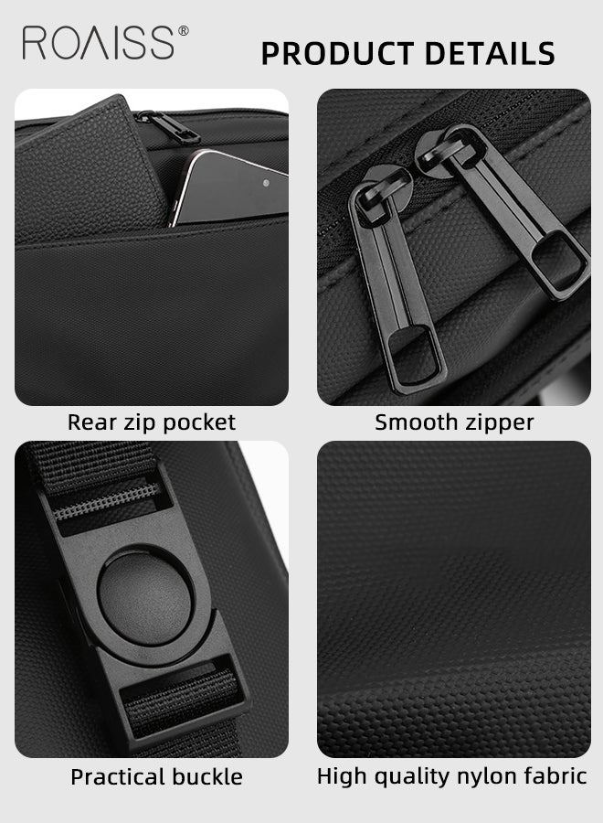 Business Casual Large Capacity Crossbody Bag for Men Fashionable Retro Adjustable Waterproof Shoulder Bag for Daily Commuting Travel or Sports Students Multifunctional Chest Bag