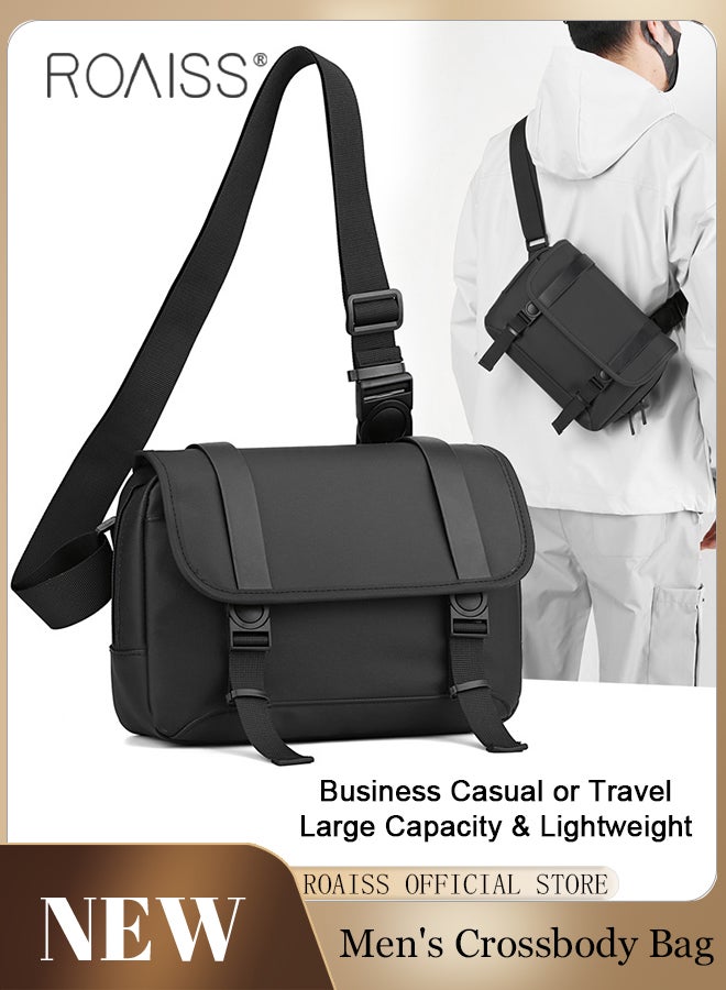 Business Casual Large Capacity Crossbody Bag for Men Fashionable Retro Adjustable Waterproof Shoulder Bag for Daily Commuting Travel or Sports Students Multifunctional Chest Bag