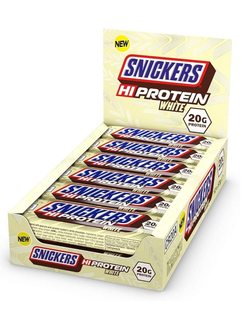 Snickers Hi Protein White 20G Protein 57g Pack of 12