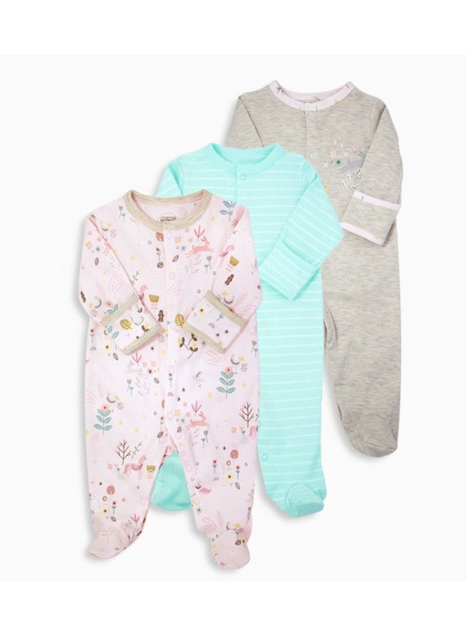 Cotton Newborn Bodysuit Baby Clothes Three-piece Set