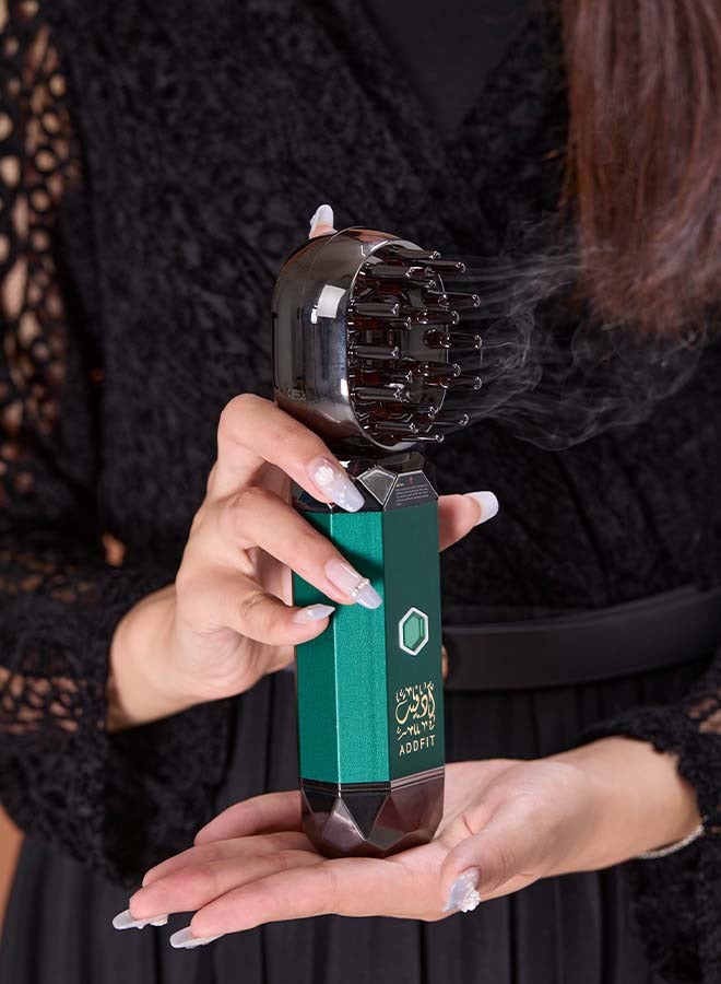 Electric Hair Comb Set Bukhoor Incense Burner Comb And Incense Green 10x5x5cm