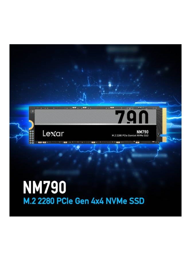 NM790 4TB M.2 2280 PCIe Gen4x4 NVMe Internal SSD, Up to 7400MB/s Read & Up to 6500MB/s Write Speeds, 1.5M Hours MTBF, 3000TBW Endurance, Compatible with PlayStation5, Black | LNM790X004T-RNNNG 4 TB