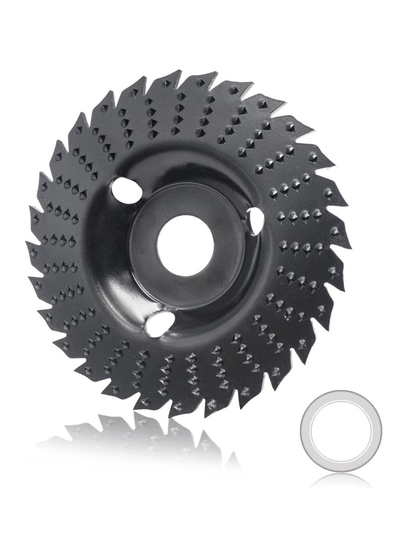 Wood Grinding Wheel, 125 mm Wood Carving Disc Wood Cutting Wheel, Angle Grinder Disc Carving Disc, Inner Diameter 16mm, With 22mm-16mm converter