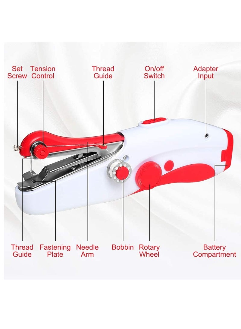 Portable Handheld Sewing Machine with Mini Sewing Kit - Quick and Easy Home Repair Tool for Clothes, Curtains, and Sheets - Ideal for Crafting and Fast Sewing Solutions.