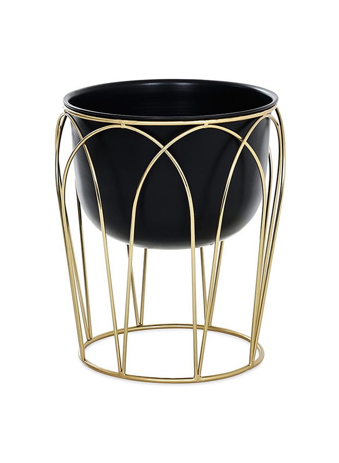 Lily Large Planter Stand Gold/Black 33x35 cm