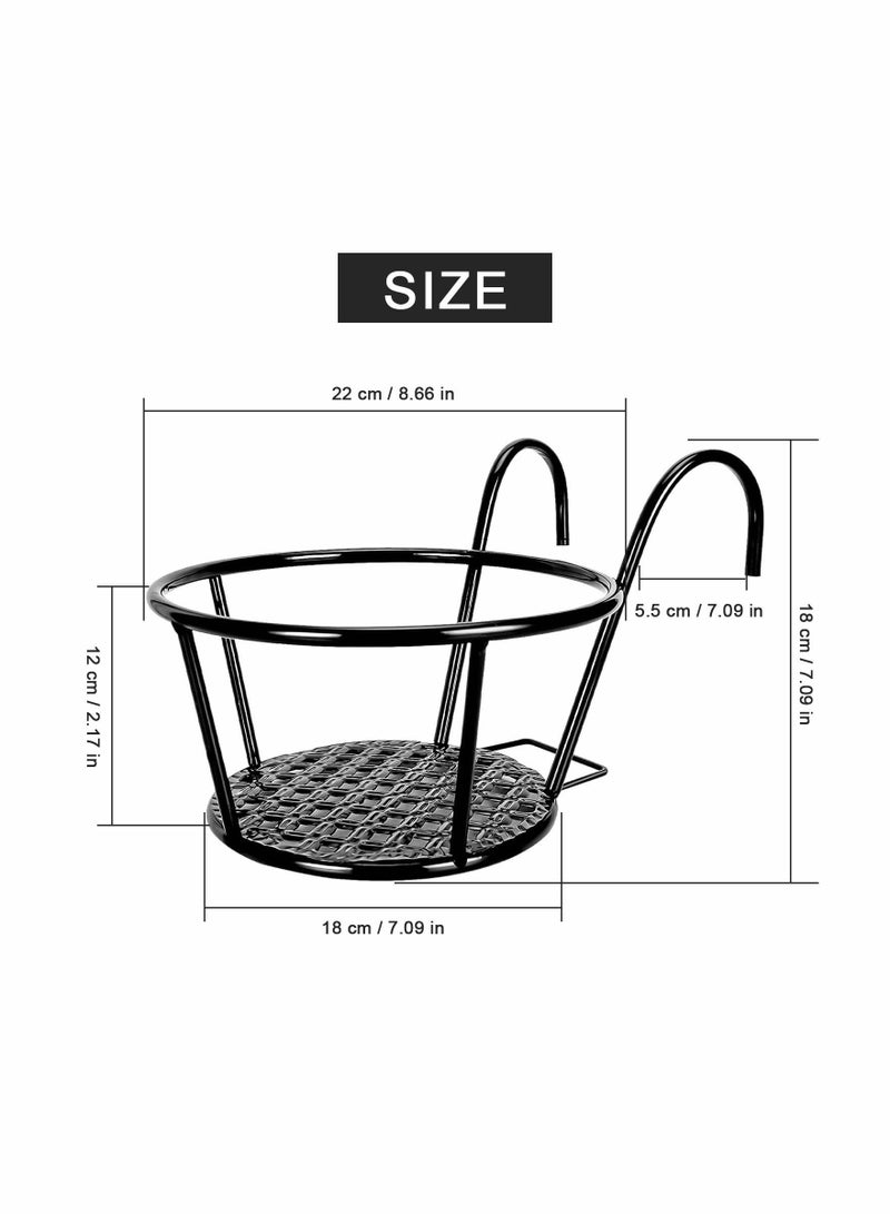 Hanging Rail Planter Baskets,7 Inch Metal Gardening Wrought Iron Hanging Flower Baskets for Patio Garden, Balcony, Living Room, Bedroom 3 Pack