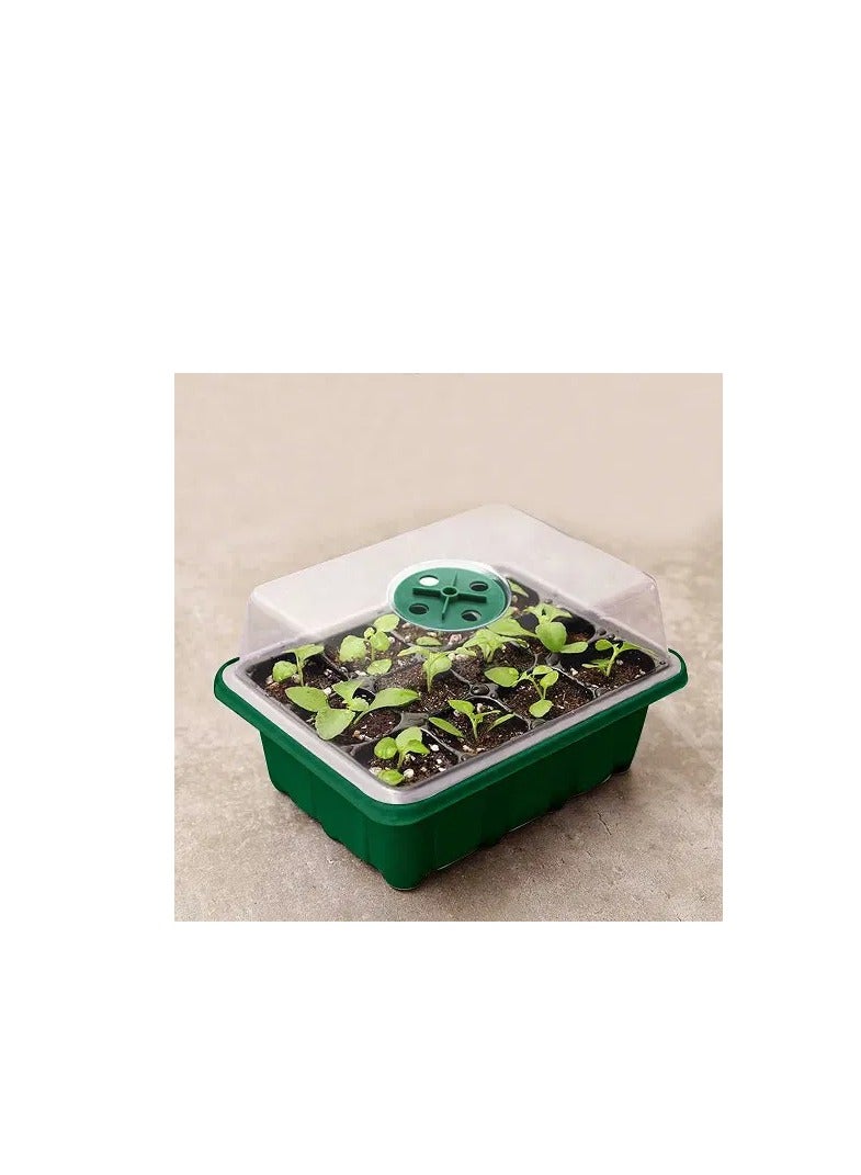 Seed Germination Kit with LED-Lit Humidity Dome, Drainage Tray, and 6-Cell Plant Starter Tray