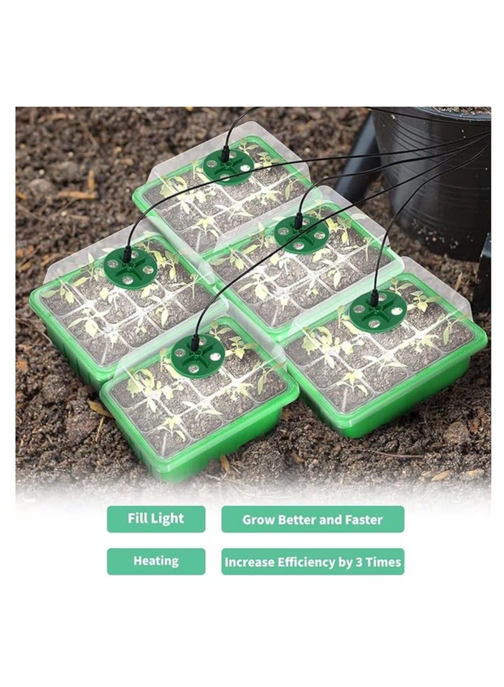 Seed Germination Kit with LED-Lit Humidity Dome, Drainage Tray, and 6-Cell Plant Starter Tray