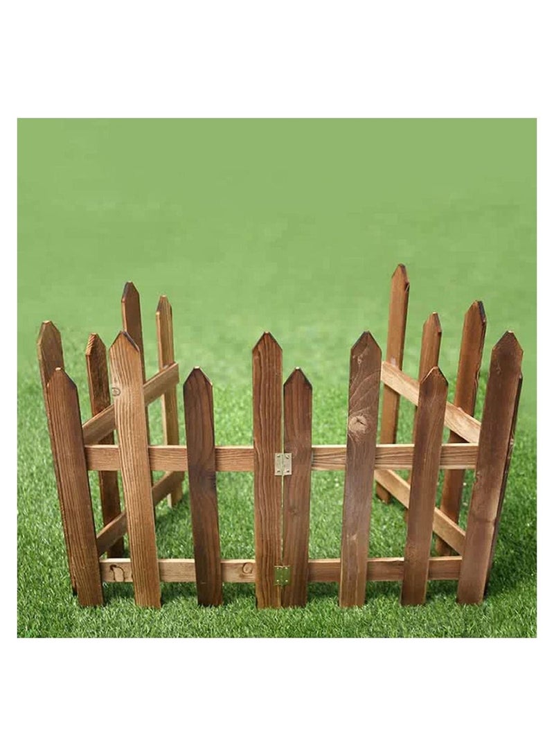 Pure Wood Picket Garden Decoration Solid Fence Landscape Border Lawn Edgings Wooden Flower Bed Interlocking Panels Animal Tree Barrier Stakes
