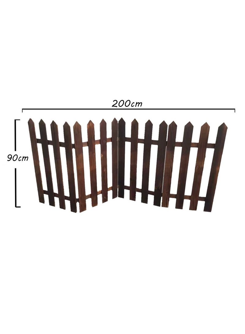 Pure Wood Picket Garden Decoration Solid Fence Landscape Border Lawn Edgings Wooden Flower Bed Interlocking Panels Animal Tree Barrier Stakes