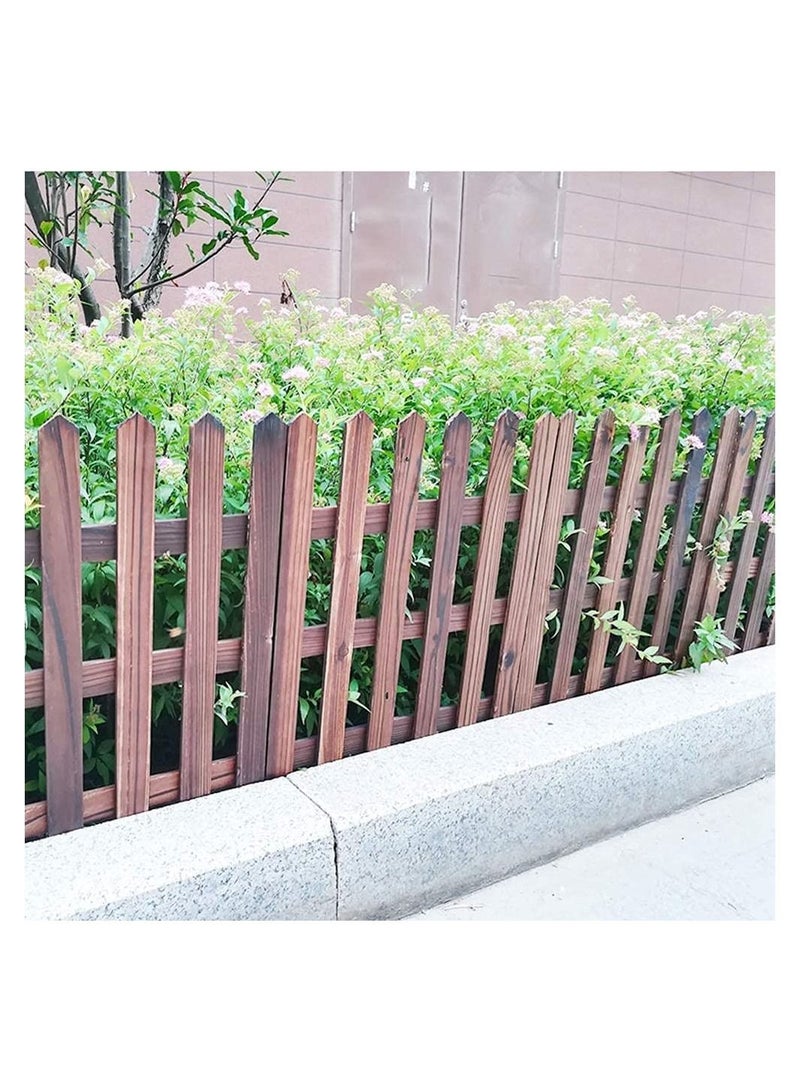 Pure Wood Picket Garden Decoration Solid Fence Landscape Border Lawn Edgings Wooden Flower Bed Interlocking Panels Animal Tree Barrier Stakes