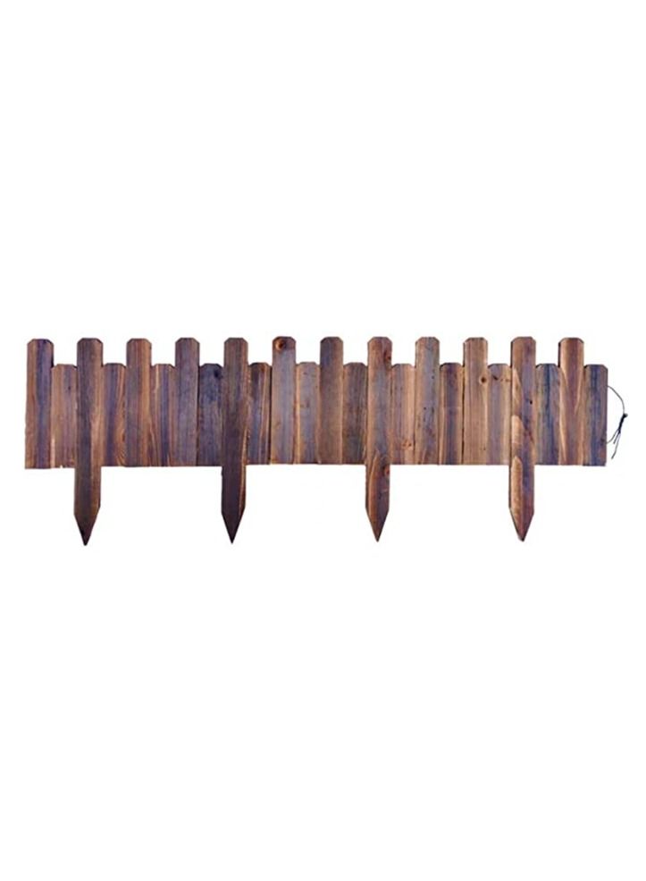 Wooden Picket Fence Garden Edging Border Brown 120x30x2cm