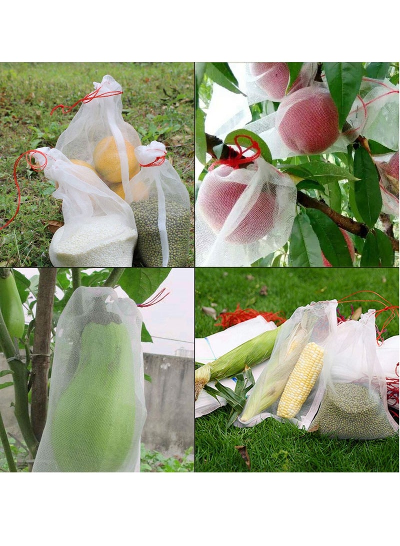 Fruits Protection Bags for Fruit Trees, Nylon Mesh Fruit Bags with Drawstrings to Prevent Insect Birds Squirrels, 6