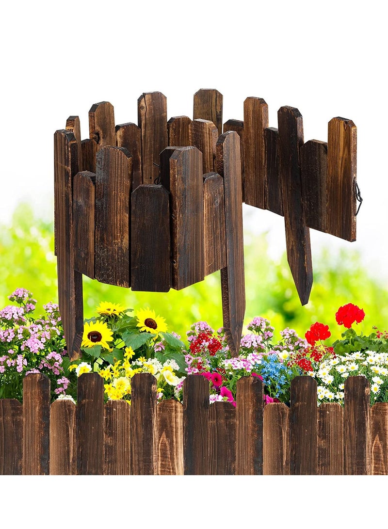 Wooden Picket Fence Brown 120x30cm
