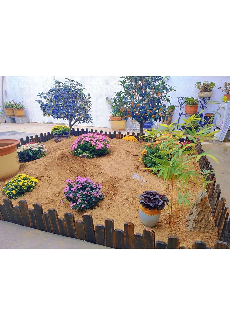 Wooden Picket Fence Brown 120x30cm