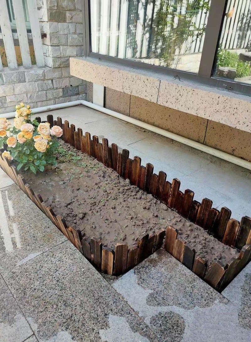 Wooden Picket Fence Brown 120x30cm