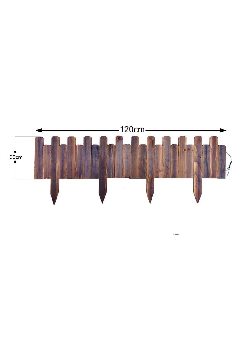 Wooden Picket Fence Brown 120x30cm