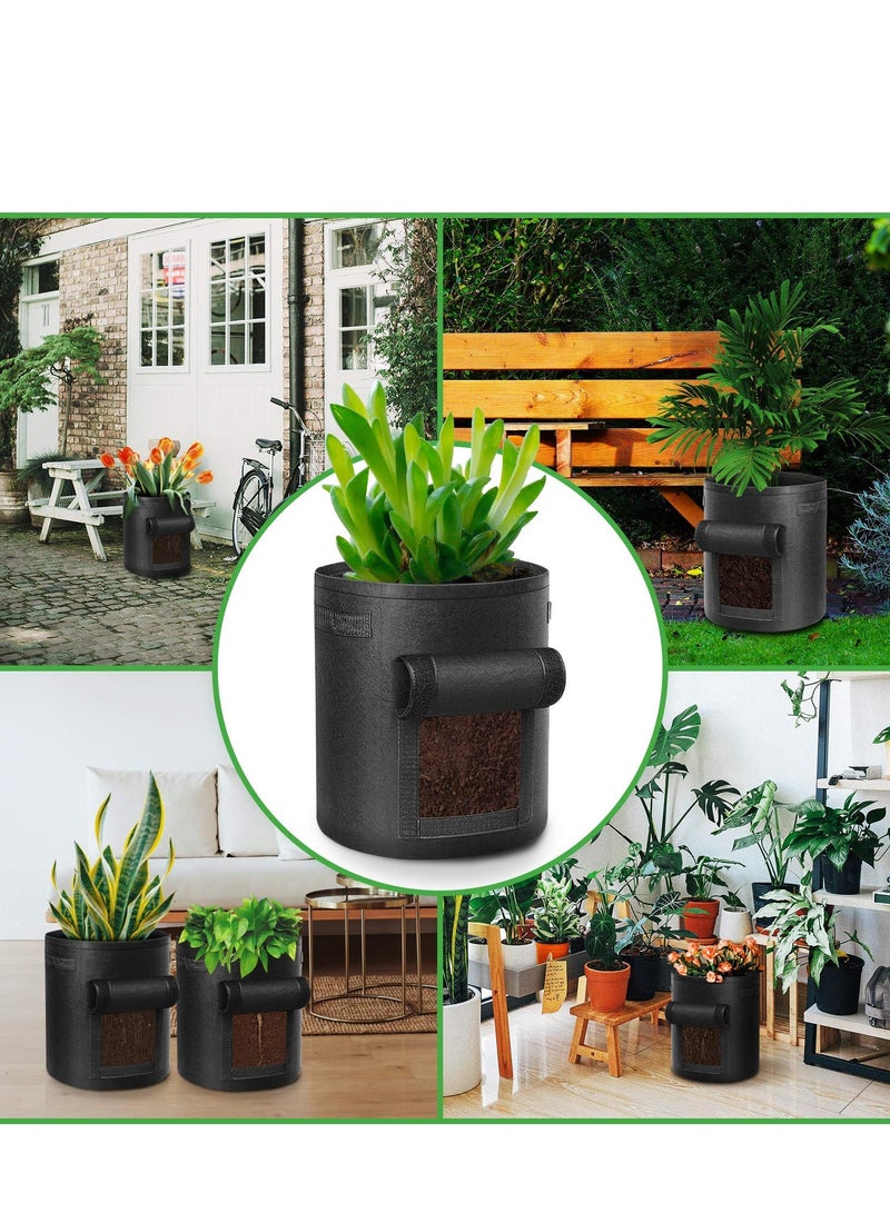3 Pack Vegetable Grow Bags Gardening Plant Growing Bags Breathable Non-woven Fabric Plant Pots with Handles Indoor  Outdoor Grow Containers for Vegetable Flower Plant Fruits 7 Gallon