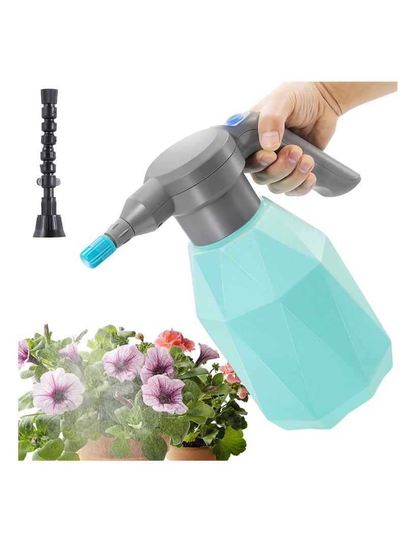Electric Spray Bottle, Plant Mister for Indoor/Outdoor Plants, 2L Automatic Watering Can Rechargeable Battery Powered Sprayer with Adjustable Spout for Gardening, Fertilizing, Cleaning (Blue)