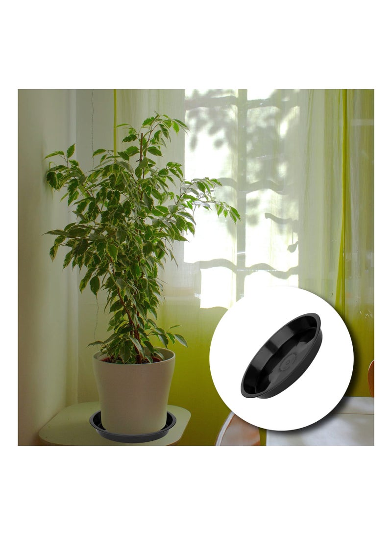 12Pcs Garden Plant Saucer, 5.5/6.2/7 Inch Round Plant Water Catcher Tray Flower Pot Drip Trays for Potted Plants, Surface Protection for Household Plants (Black)