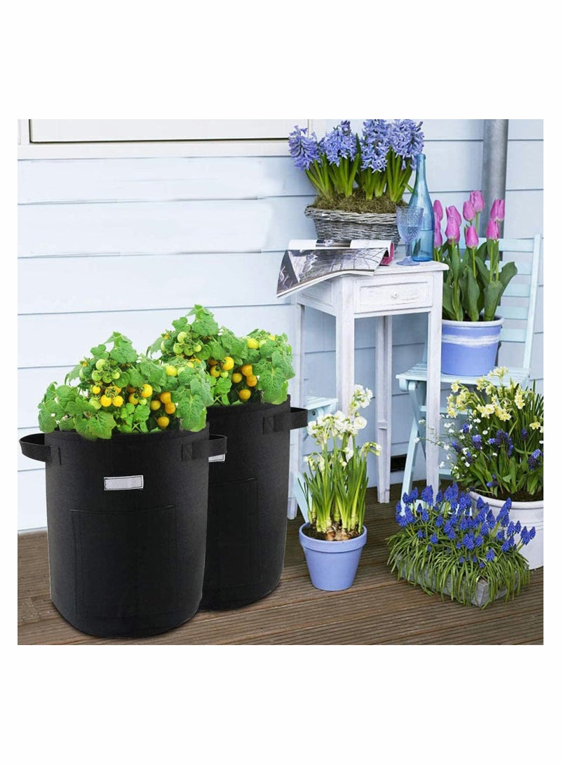 Potato Tomatoes Grow Bags 4 Pack Garden Vegetable Growing Bags Large Planting Pots with Window Flap and Handles for Strawberry, Tomatoes, Carrot, Flower and Vegetables (7 Gallon)