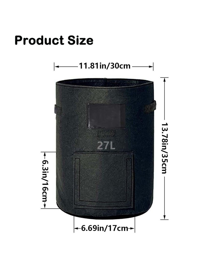 Potato Grow Bags 7 Gallon Plant Grow Bags with Flap Breathable Planting and Handles for Vegetables Flowers Tomato, Carrot, Gardening Plant Containers, 3Packs