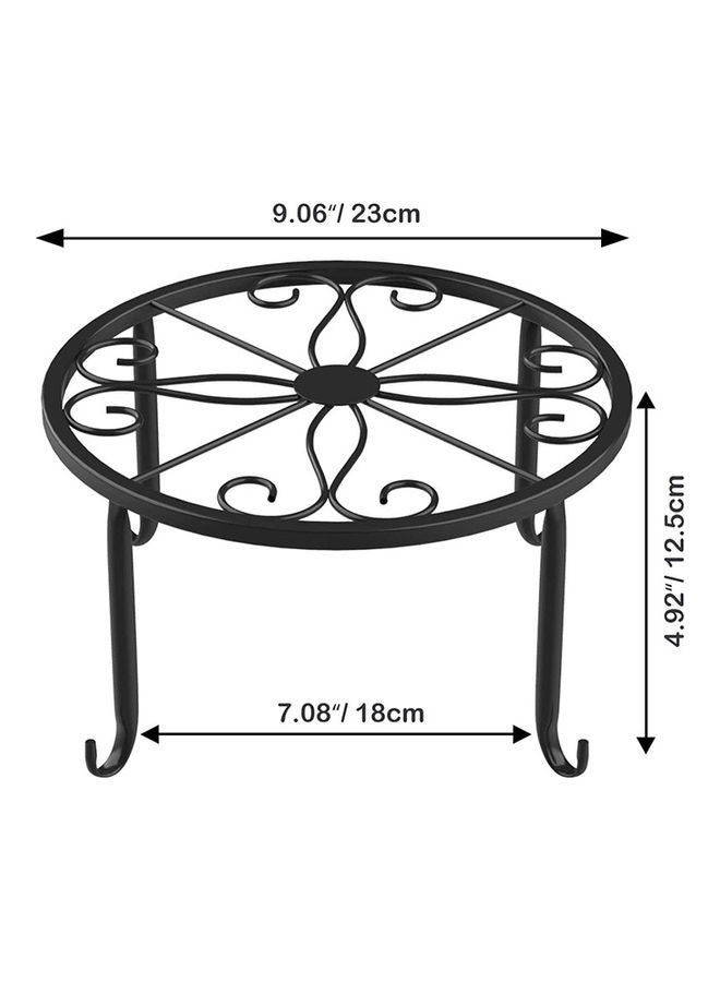 3-Pack Plant Floor Rack Stand Black 23x12.5x23cm